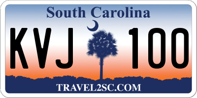 SC license plate KVJ100