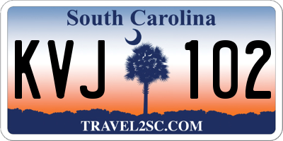 SC license plate KVJ102