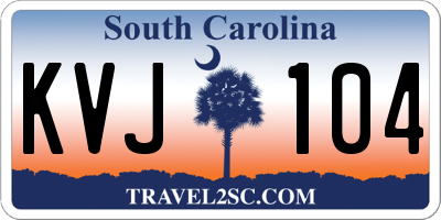 SC license plate KVJ104