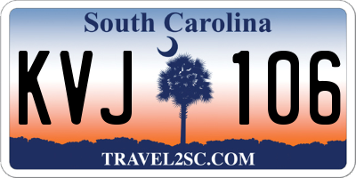 SC license plate KVJ106