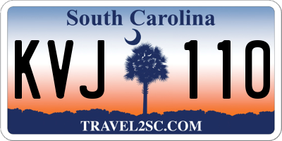 SC license plate KVJ110