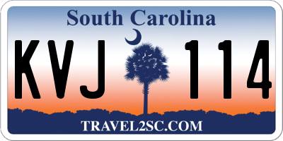 SC license plate KVJ114