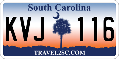 SC license plate KVJ116