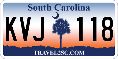 SC license plate KVJ118