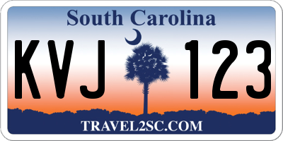 SC license plate KVJ123