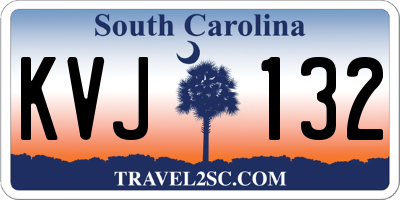 SC license plate KVJ132