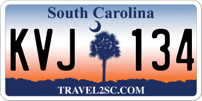 SC license plate KVJ134
