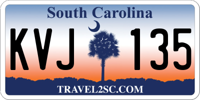 SC license plate KVJ135