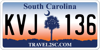 SC license plate KVJ136