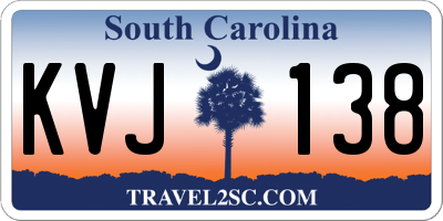 SC license plate KVJ138
