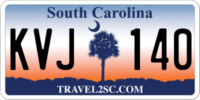 SC license plate KVJ140