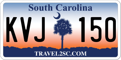SC license plate KVJ150