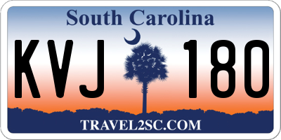 SC license plate KVJ180