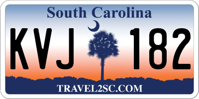 SC license plate KVJ182