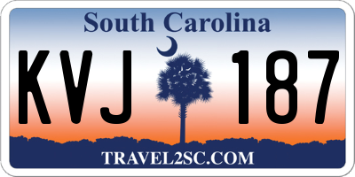 SC license plate KVJ187
