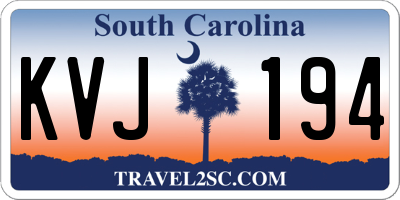 SC license plate KVJ194