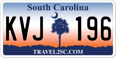 SC license plate KVJ196