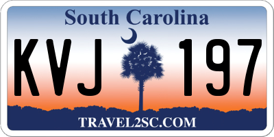 SC license plate KVJ197