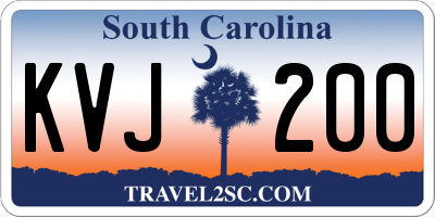 SC license plate KVJ200