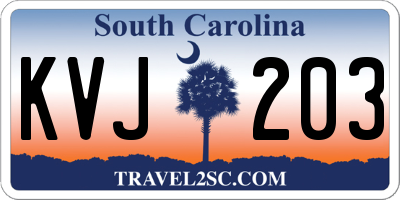 SC license plate KVJ203