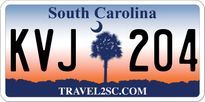 SC license plate KVJ204