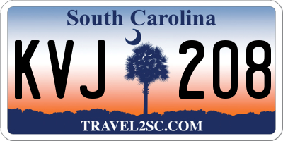 SC license plate KVJ208