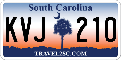 SC license plate KVJ210