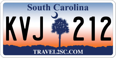 SC license plate KVJ212