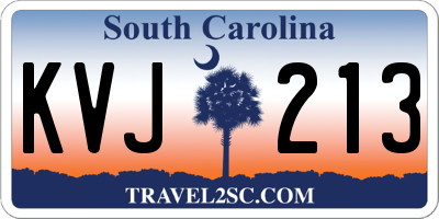 SC license plate KVJ213