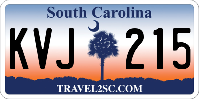 SC license plate KVJ215