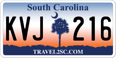 SC license plate KVJ216