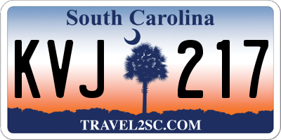 SC license plate KVJ217