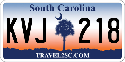 SC license plate KVJ218