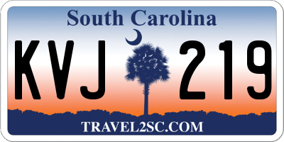 SC license plate KVJ219