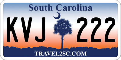 SC license plate KVJ222