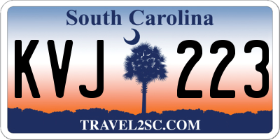 SC license plate KVJ223