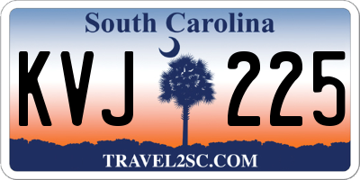 SC license plate KVJ225