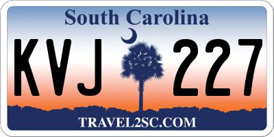 SC license plate KVJ227