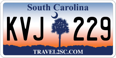 SC license plate KVJ229