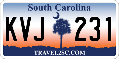 SC license plate KVJ231