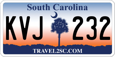 SC license plate KVJ232