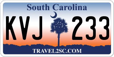 SC license plate KVJ233