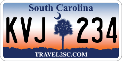 SC license plate KVJ234