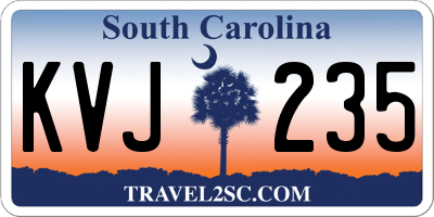 SC license plate KVJ235