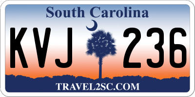 SC license plate KVJ236