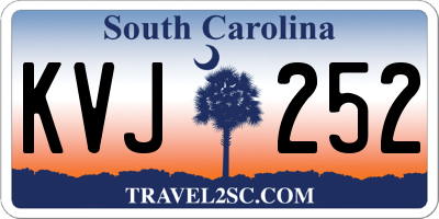SC license plate KVJ252