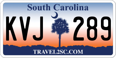 SC license plate KVJ289