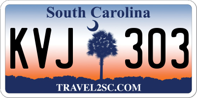 SC license plate KVJ303