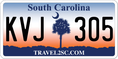SC license plate KVJ305