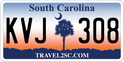 SC license plate KVJ308